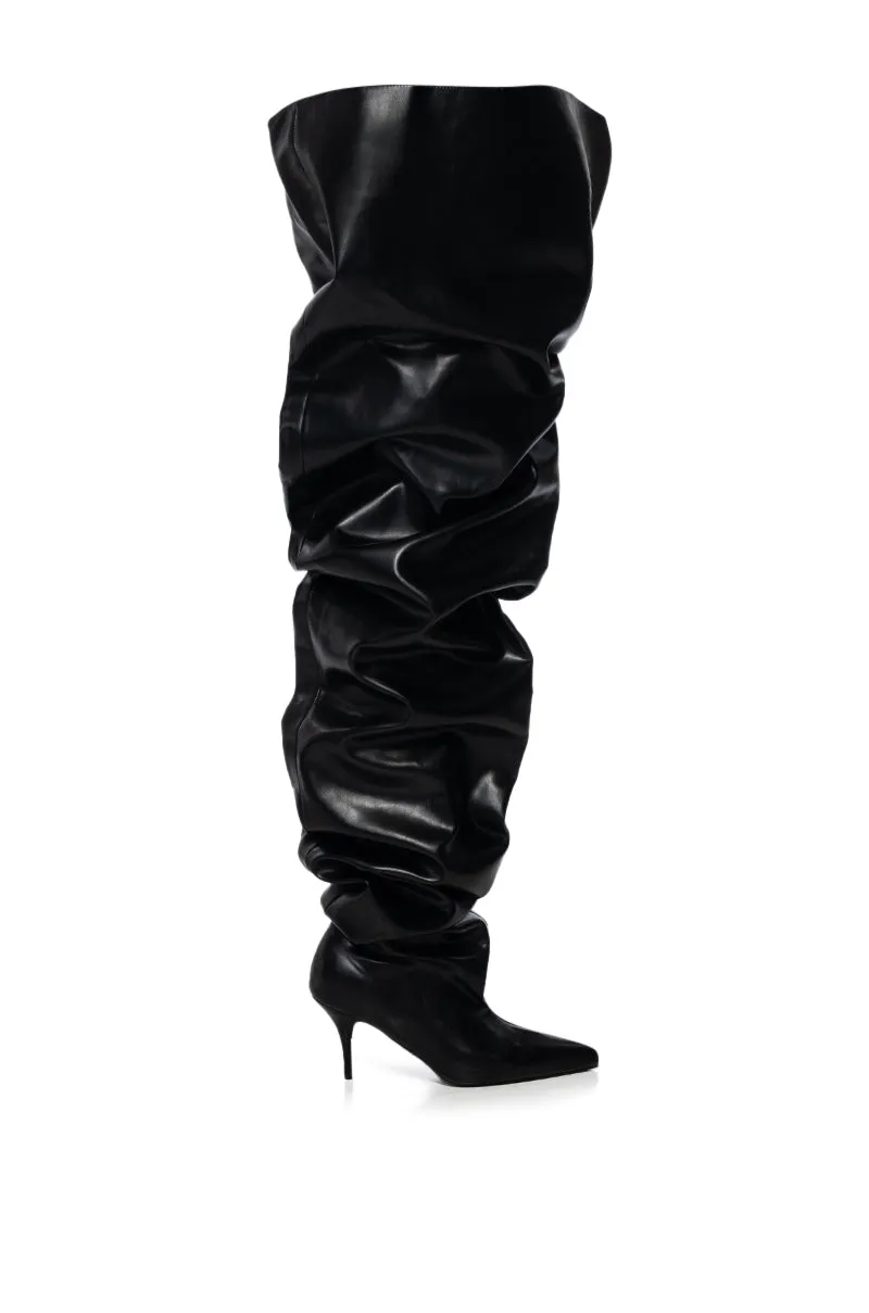AZALEA WANG NEMY BLACK KITTEN HEEL THIGH HIGH BOOT sold by AKIRA product image thumbnail 3