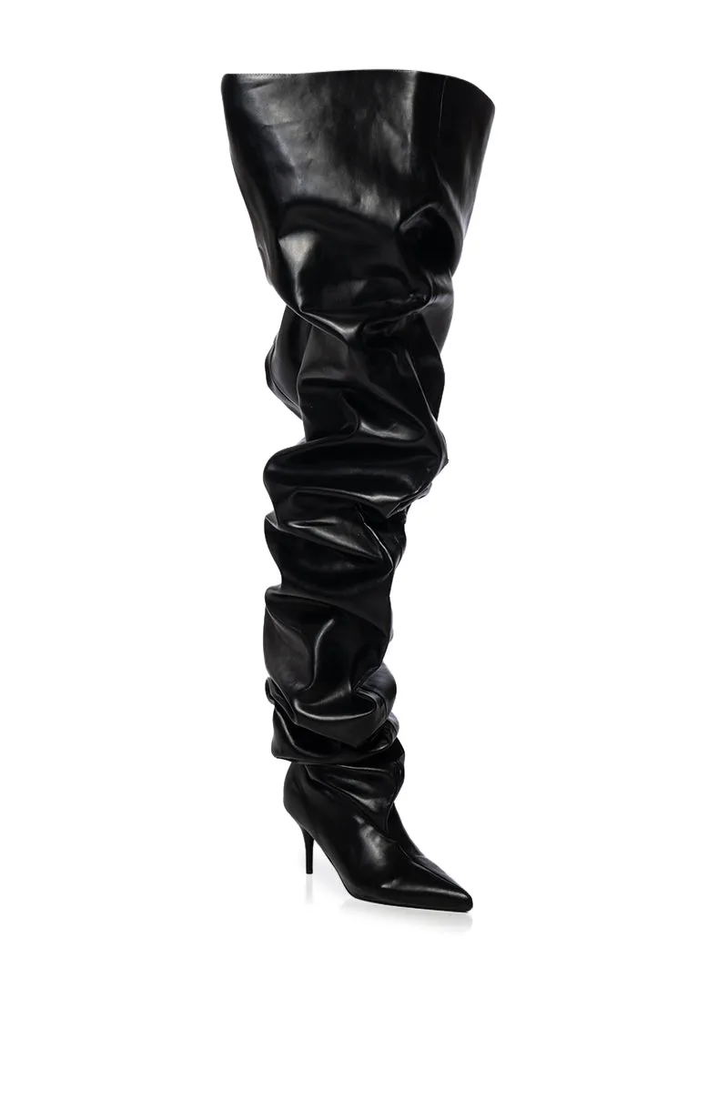 AZALEA WANG NEMY BLACK KITTEN HEEL THIGH HIGH BOOT sold by AKIRA product image thumbnail 4
