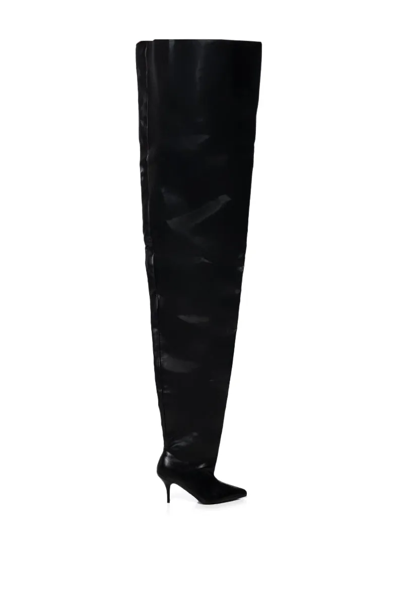 AZALEA WANG NEMY BLACK KITTEN HEEL THIGH HIGH BOOT sold by AKIRA product image thumbnail 2