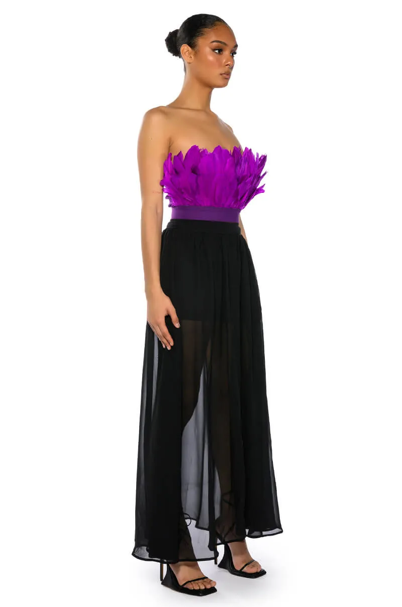 FLY AWAY FEATHER TUBE TOP sold by AKIRA product image thumbnail 4