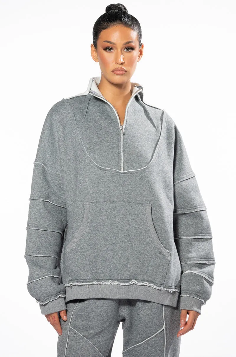 EFFORTLESS OVERSIZED HALF ZIP SWEATSHIRT sold by AKIRA product image thumbnail 3