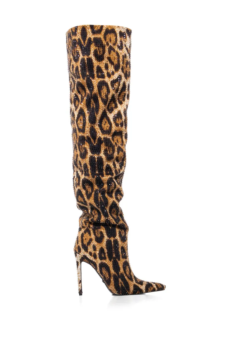 AZALEA WANG ADVENTUROUS LEOPARD RHINESTONE OVER THE KNEE BOOT sold by AKIRA product image thumbnail 3