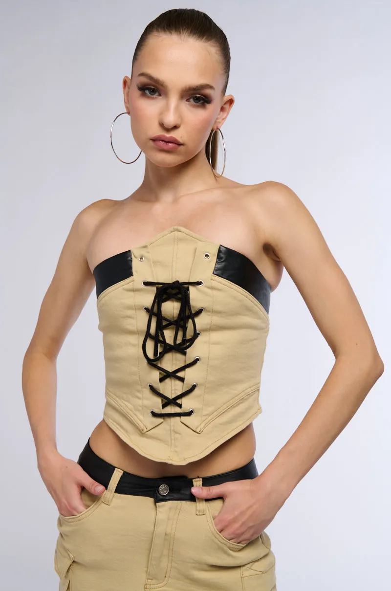 UPGRADE YOU LACE UP CORSET TOP sold by AKIRA product image thumbnail 2