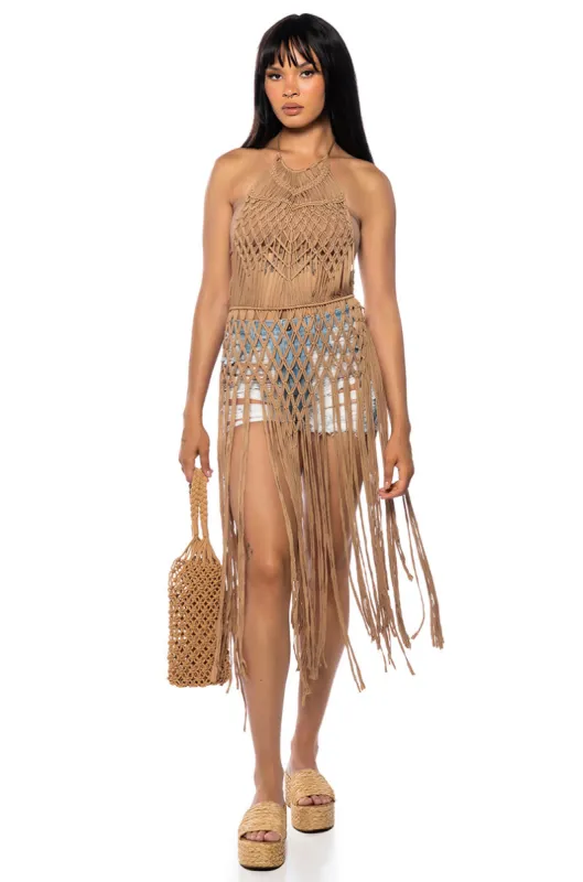 QUEEN OF VACAY CROCHET DRESS sold by AKIRA
