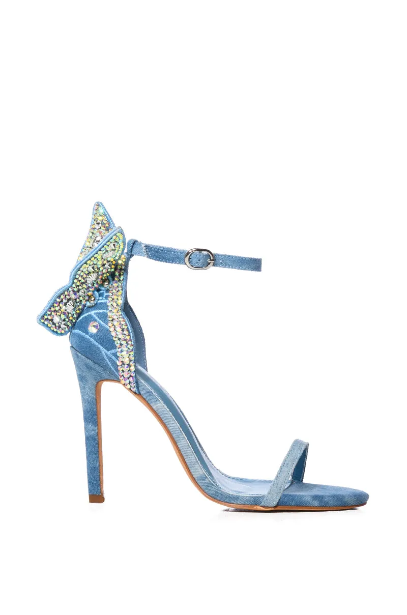AZALEA WANG BRITTON EMBELLISHED BUTTERFLY SANDAL IN DENIM sold by AKIRA product image thumbnail 3