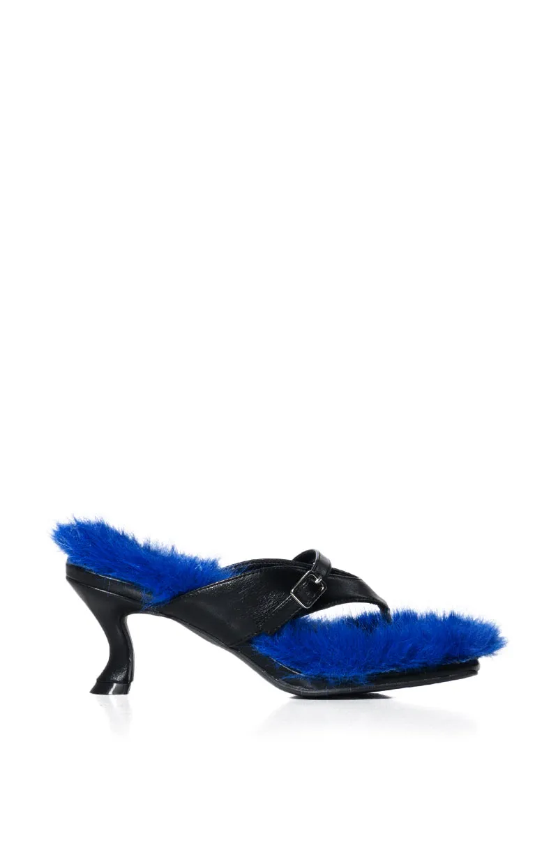 AZALEA WANG SWEETTART BLUE FURRY SANDAL sold by AKIRA product image thumbnail 2
