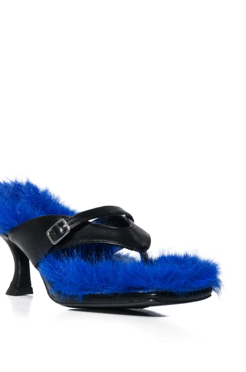 AZALEA WANG SWEETTART BLUE FURRY SANDAL sold by AKIRA product image thumbnail 5