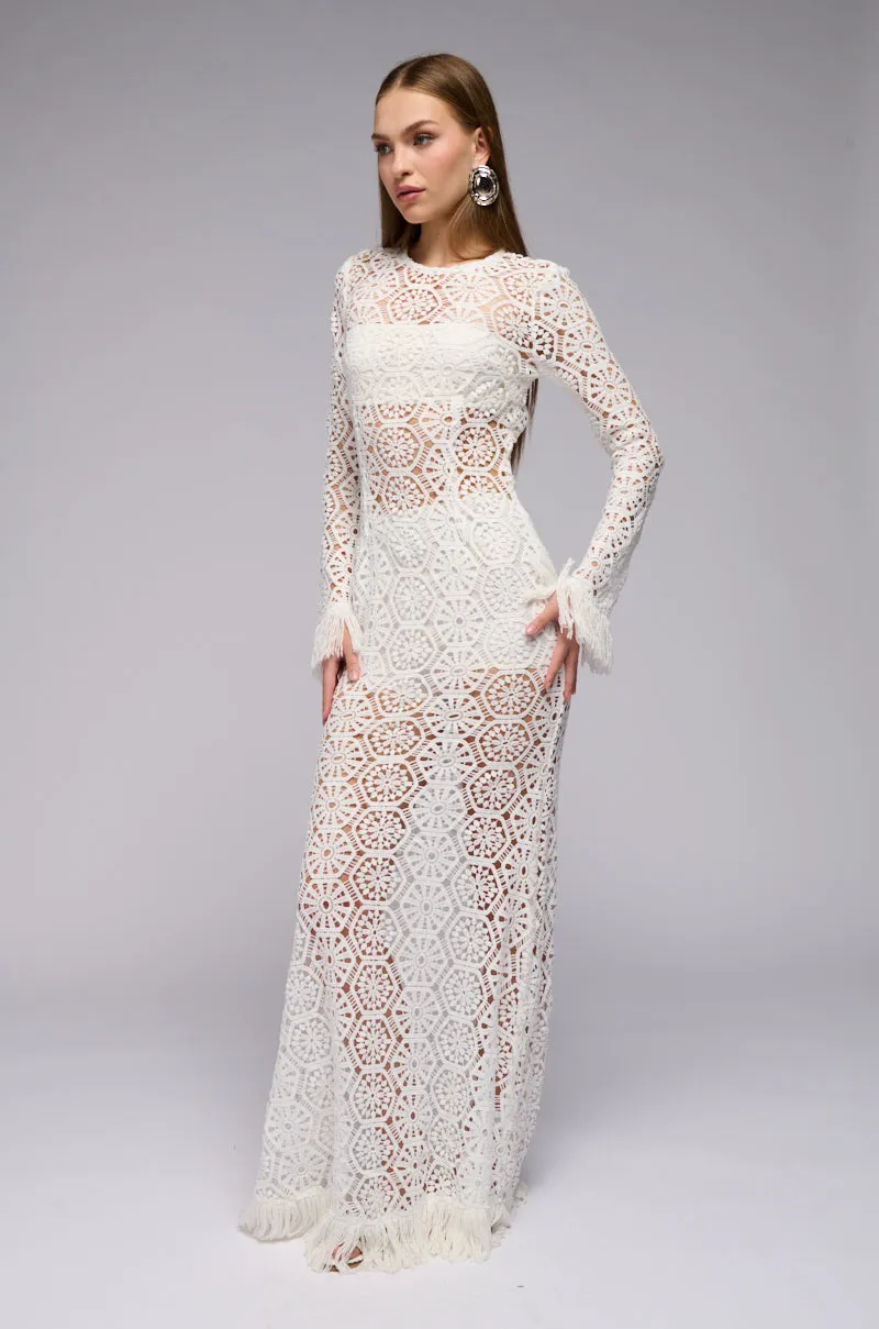 HANNA QUILTED MAXI DRESS WITH FRINGE sold by AKIRA product image thumbnail 3