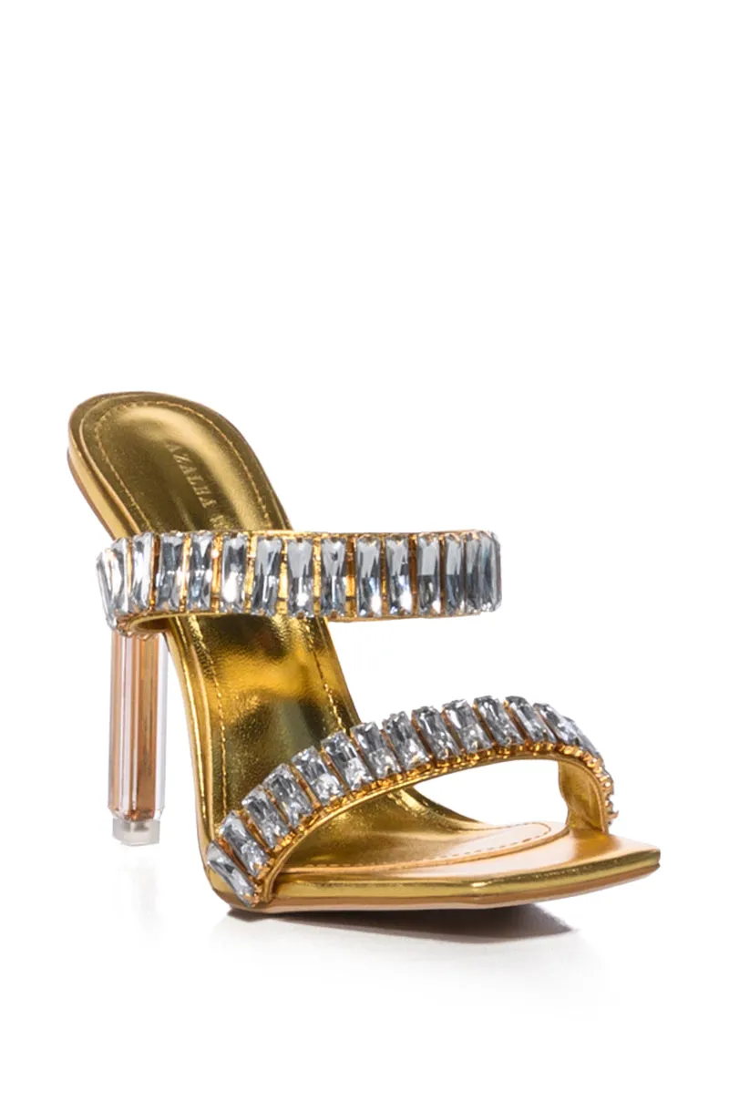 AZALEA WANG HURLEY EMBELLISHED STILETTO SANDAL IN GOLD sold by AKIRA product image thumbnail 3
