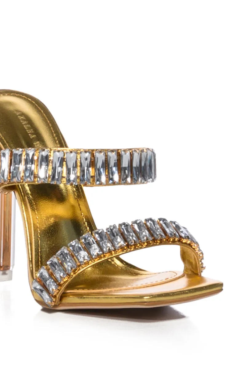 AZALEA WANG HURLEY EMBELLISHED STILETTO SANDAL IN GOLD sold by AKIRA product image thumbnail 5