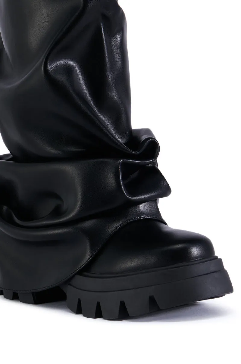 AZALEA WANG MATE BLACK RUCHED BOOT sold by AKIRA product image thumbnail 5