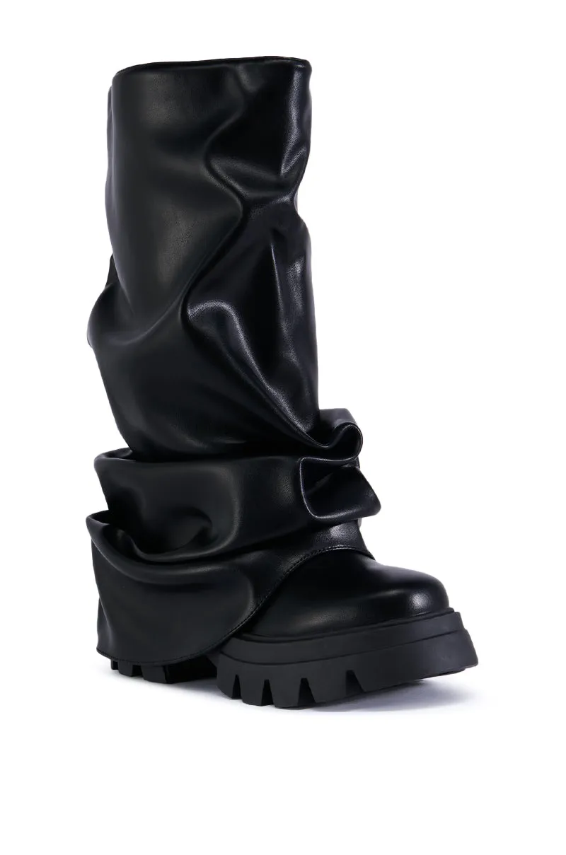 AZALEA WANG MATE BLACK RUCHED BOOT sold by AKIRA product image thumbnail 2