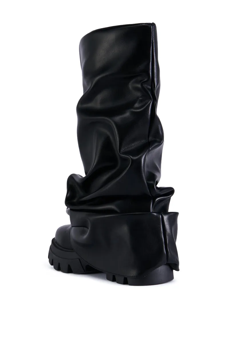 AZALEA WANG MATE BLACK RUCHED BOOT sold by AKIRA product image thumbnail 3
