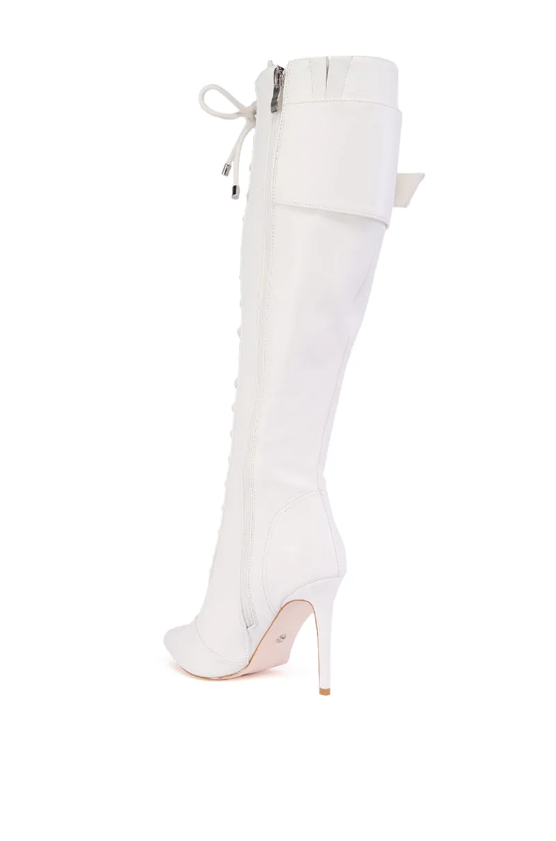 AZALEA WANG CHELSEA WHITE LACE UP STILETTO BOOT sold by AKIRA product image thumbnail 3