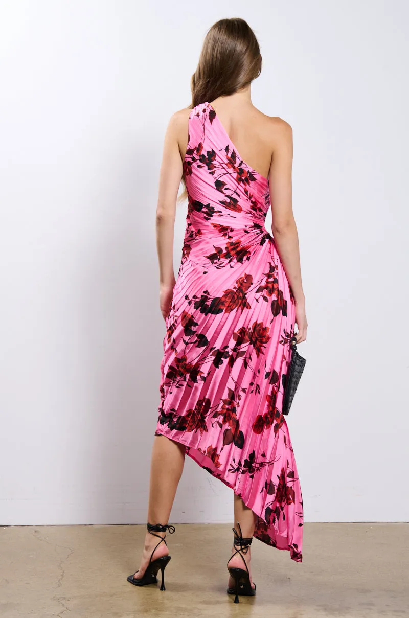 THIS TIME AROUND FLORAL ONE SHOULDER MIDI DRESS sold by AKIRA product image thumbnail 5