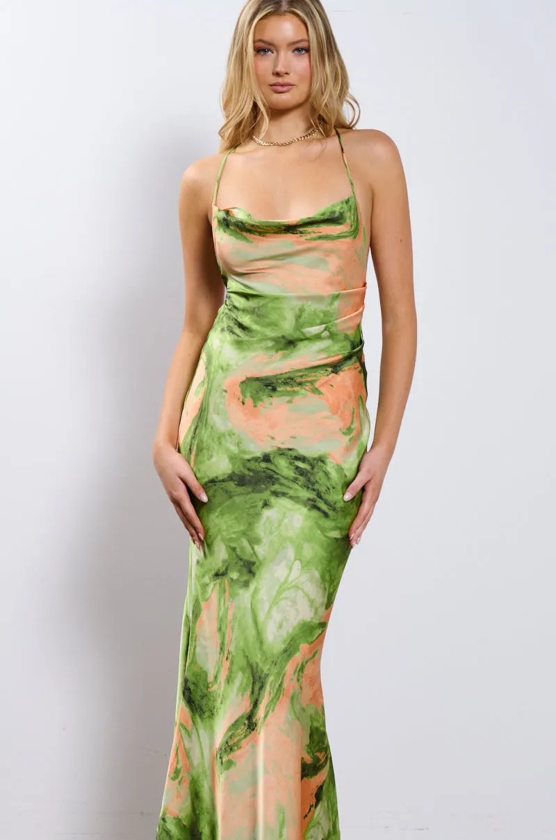 UNDER THE SEA PRINTED MIDI DRESS sold by AKIRA