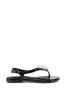 AZALEA WANG TETTY BLACK FLAT SANDAL WITH FLOWER sold by AKIRA