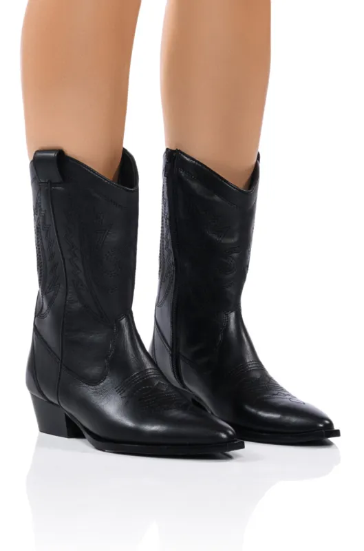 AZALEA WANG MOCO BLACK WESTERN BOOT sold by AKIRA