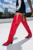 AZALEA WANG RIA OVER THE THIGH WESTERN BOOT IN RED sold by AKIRA