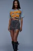 CALLIE LACE UP DENIM MINI SKIRT sold by AKIRA