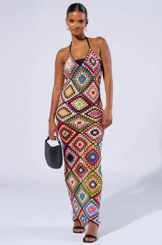 crochet puff flower dress Organic Cotton Hand Size:DAD-Medium-FAMILY A reliable choice for Colour: BLUE FLORAL PRINT Women's Wish You Well