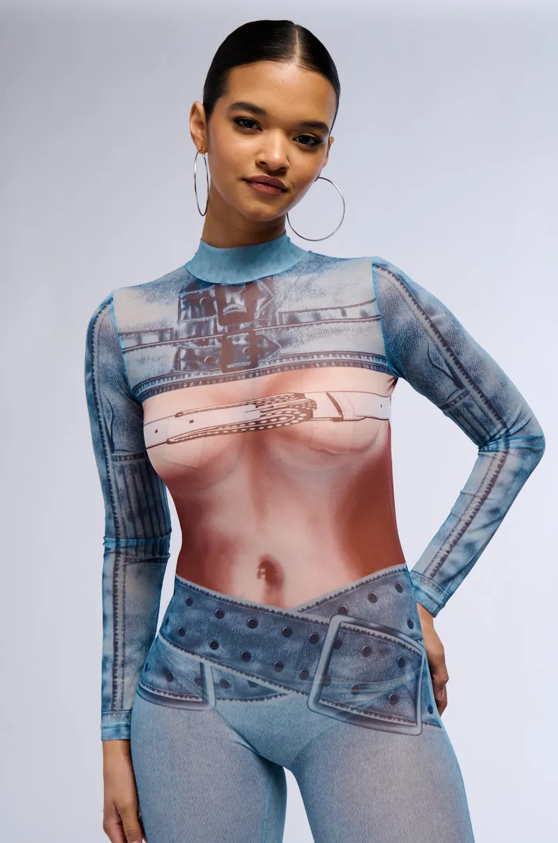 JESSICA MESH PRINTED JUMPSUIT sold by AKIRA product image thumbnail 5