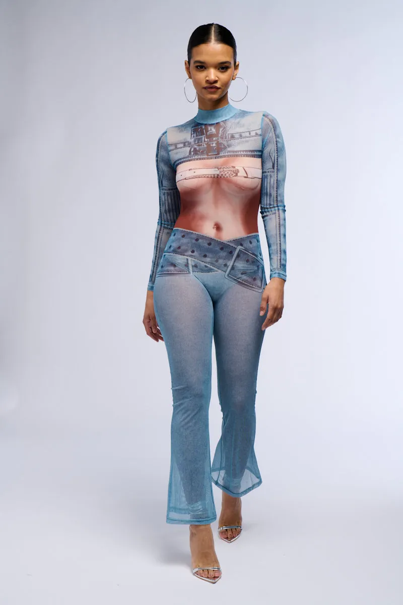 JESSICA MESH PRINTED JUMPSUIT sold by AKIRA product image thumbnail 2