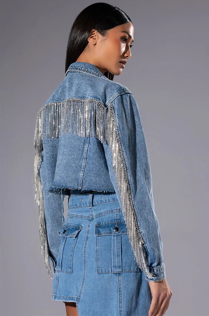 AZALEA WANG JULES DENIM WITH RHINESTONES sold by AKIRA product image thumbnail 4