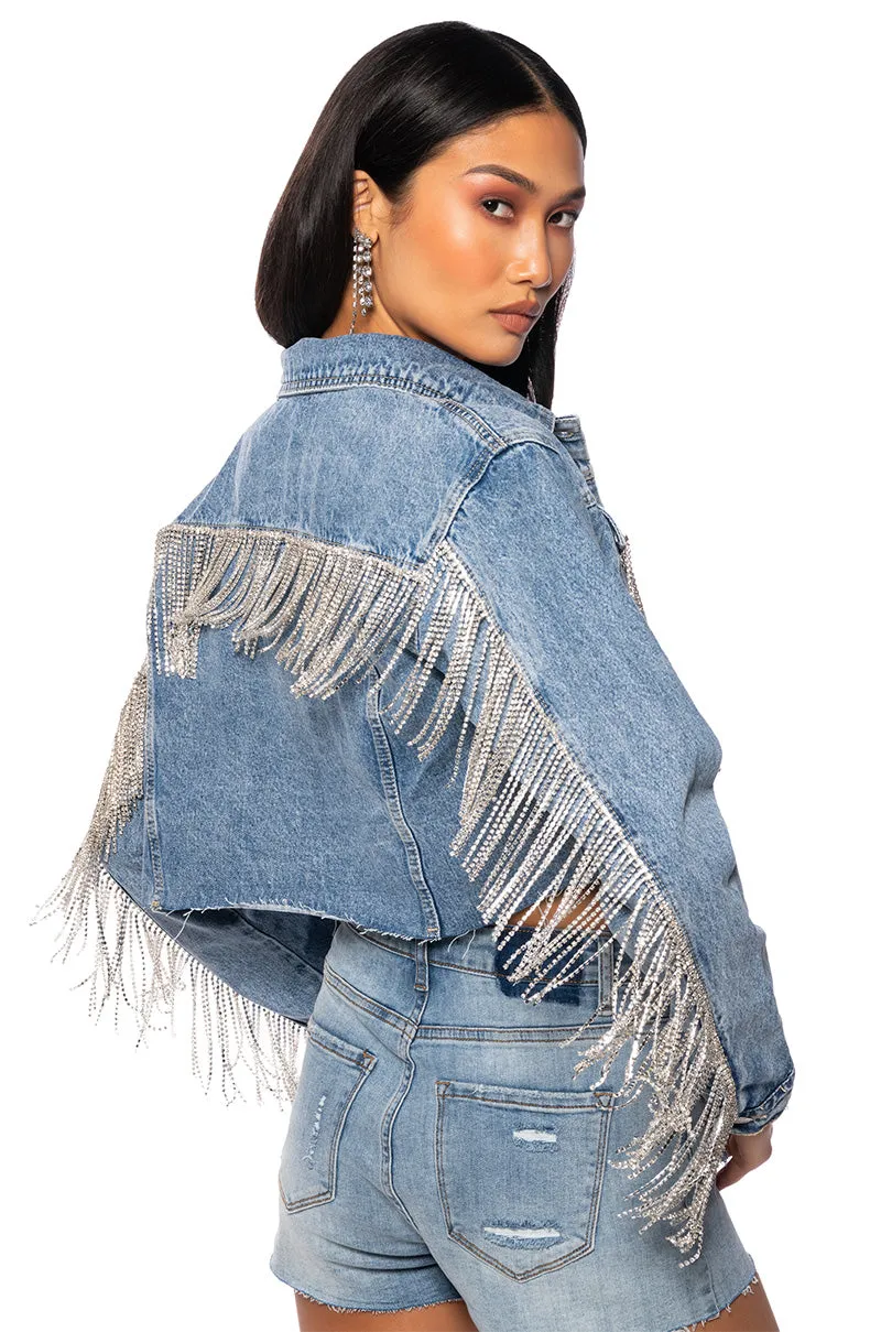 AZALEA WANG JULES DENIM WITH RHINESTONES sold by AKIRA product image thumbnail 5