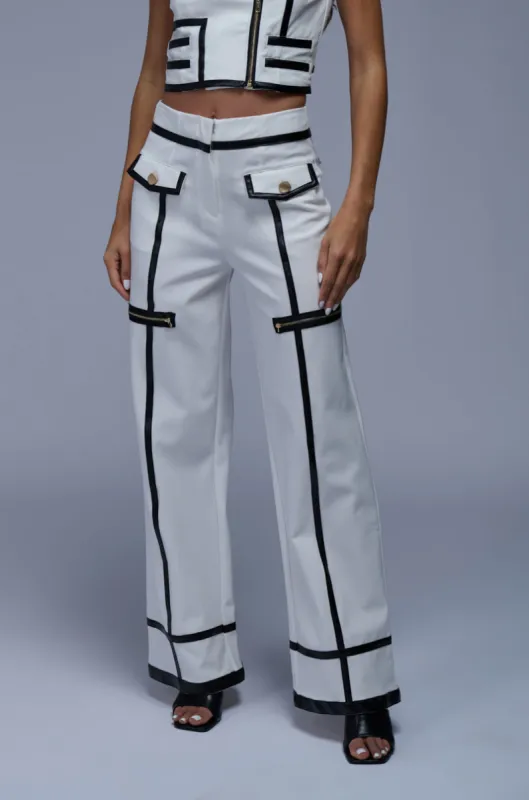 HAMPTONS TRIMMED TROUSER sold by AKIRA