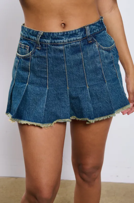THATS LIFE DENIM SKORT sold by AKIRA