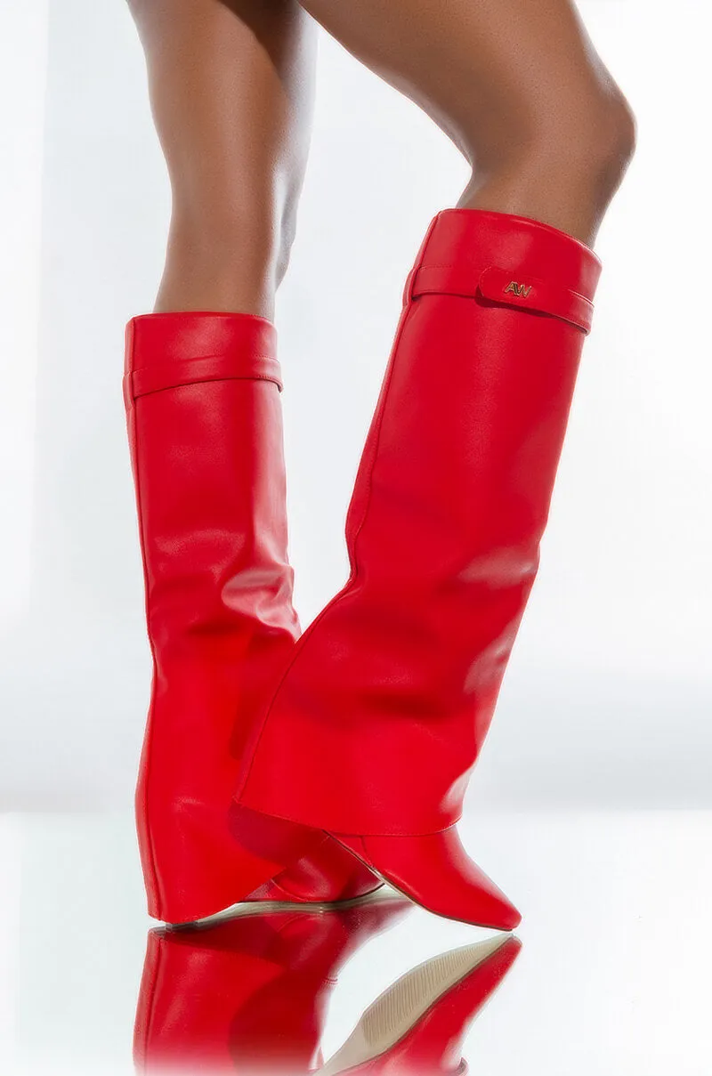AZALEA WANG STUCK ON YOU WEDGE BOOT IN RED sold by AKIRA product image thumbnail 5