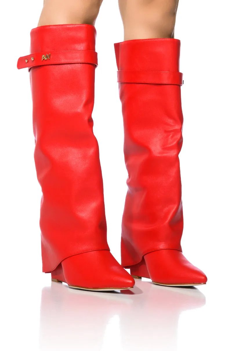 AZALEA WANG STUCK ON YOU WEDGE BOOT IN RED sold by AKIRA product image thumbnail 3