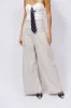 LUNA HIGH WAISTED WIDE LEG LINEN TROUSER sold by AKIRA