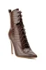 AZALEA WANG ASTORIA LACE UP STILETTO BOOTIE IN BLACKPATENT sold by AKIRA