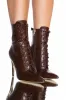 AZALEA WANG ASTORIA LACE UP STILETTO BOOTIE IN BLACKPATENT sold by AKIRA