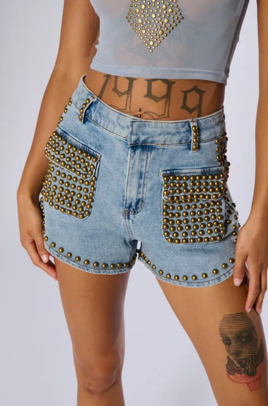 LOSE CONTROL DENIM SHORT sold by AKIRA
