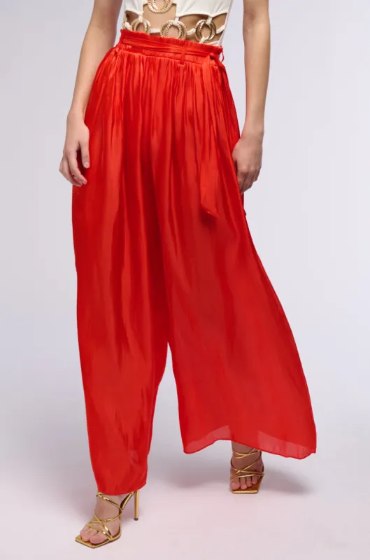 STAY A WHILE ORGANZA PALAZZO PANTS sold by AKIRA