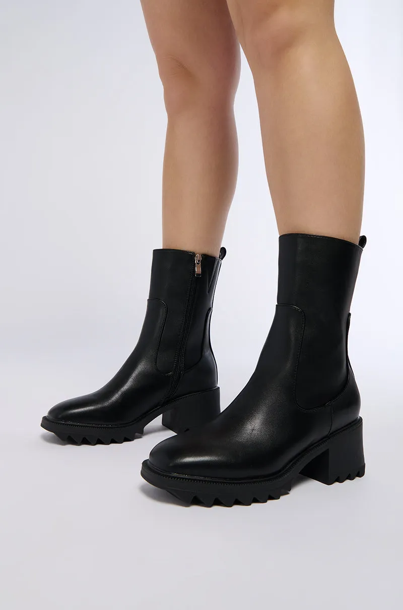 AZALEA WANG BRIDGEY BLACK CHUNKY BOOTIE sold by AKIRA