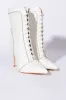 AZALEA WANG NIGHTS IN VEGAS STILETTO BOOTIE IN WHITE CROC sold by AKIRA