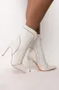 AZALEA WANG NIGHTS IN VEGAS STILETTO BOOTIE IN WHITE CROC sold by AKIRA