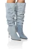 AZALEA WANG PENTAGON SLOUCH BOOT IN DENIM sold by AKIRA