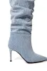 AZALEA WANG PENTAGON SLOUCH BOOT IN DENIM sold by AKIRA