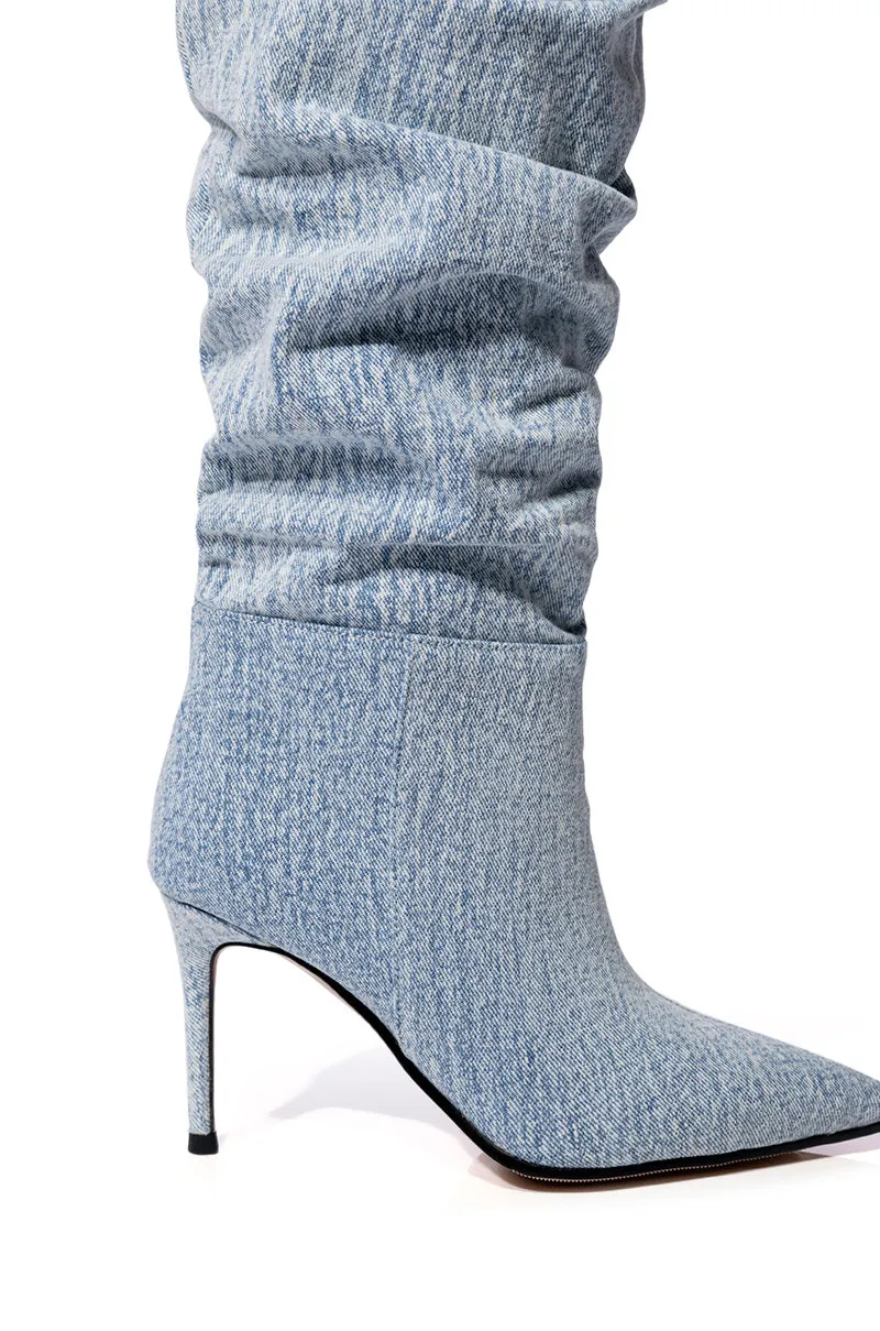 AZALEA WANG PENTAGON SLOUCH BOOT IN DENIM sold by AKIRA product image thumbnail 5