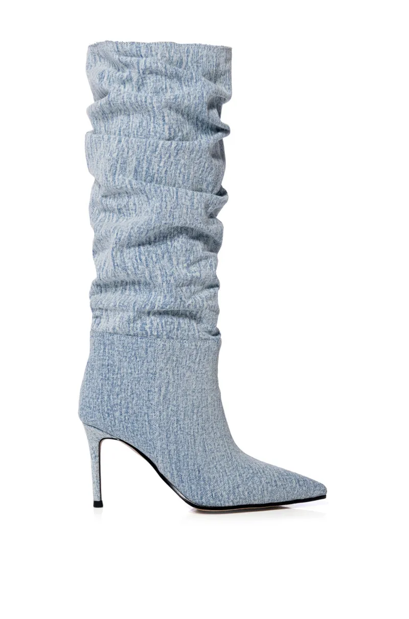 AZALEA WANG PENTAGON SLOUCH BOOT IN DENIM sold by AKIRA product image thumbnail 2