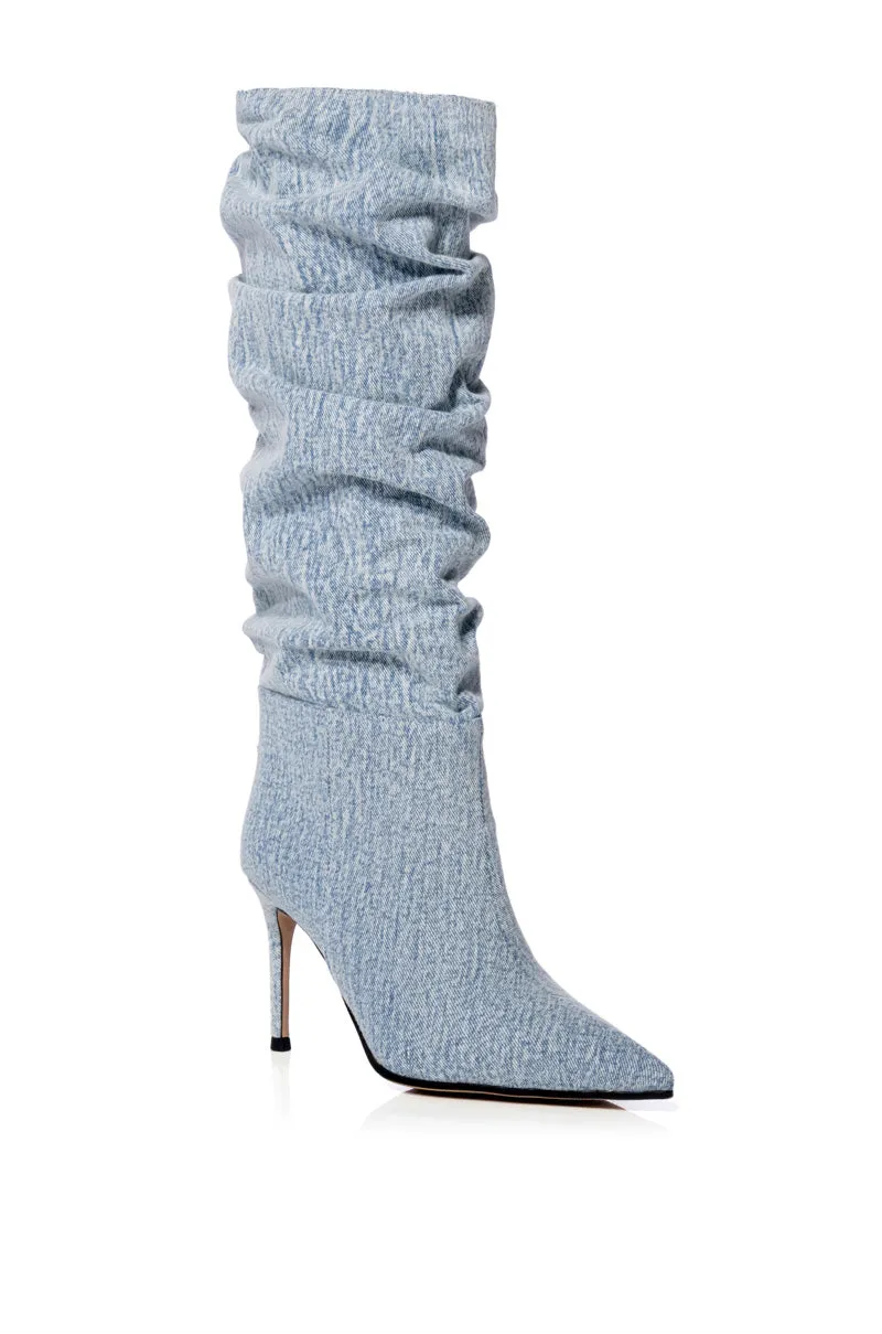 AZALEA WANG PENTAGON SLOUCH BOOT IN DENIM sold by AKIRA product image thumbnail 3