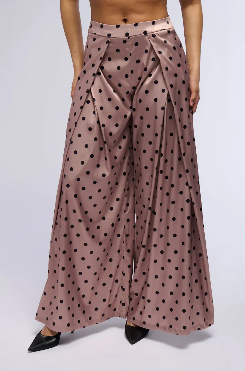 LORRAINE POLKA DOT WIDE LEG TROUSER sold by AKIRA