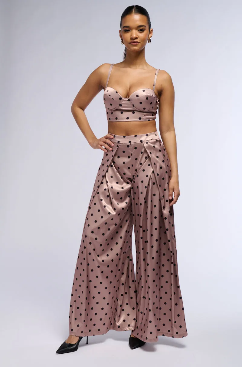 LORRAINE POLKA DOT WIDE LEG TROUSER sold by AKIRA product image thumbnail 5