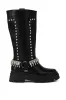 AZALEA WANG FILOMENA BLACK EMBELLISHED FLATFORM BOOT sold by AKIRA