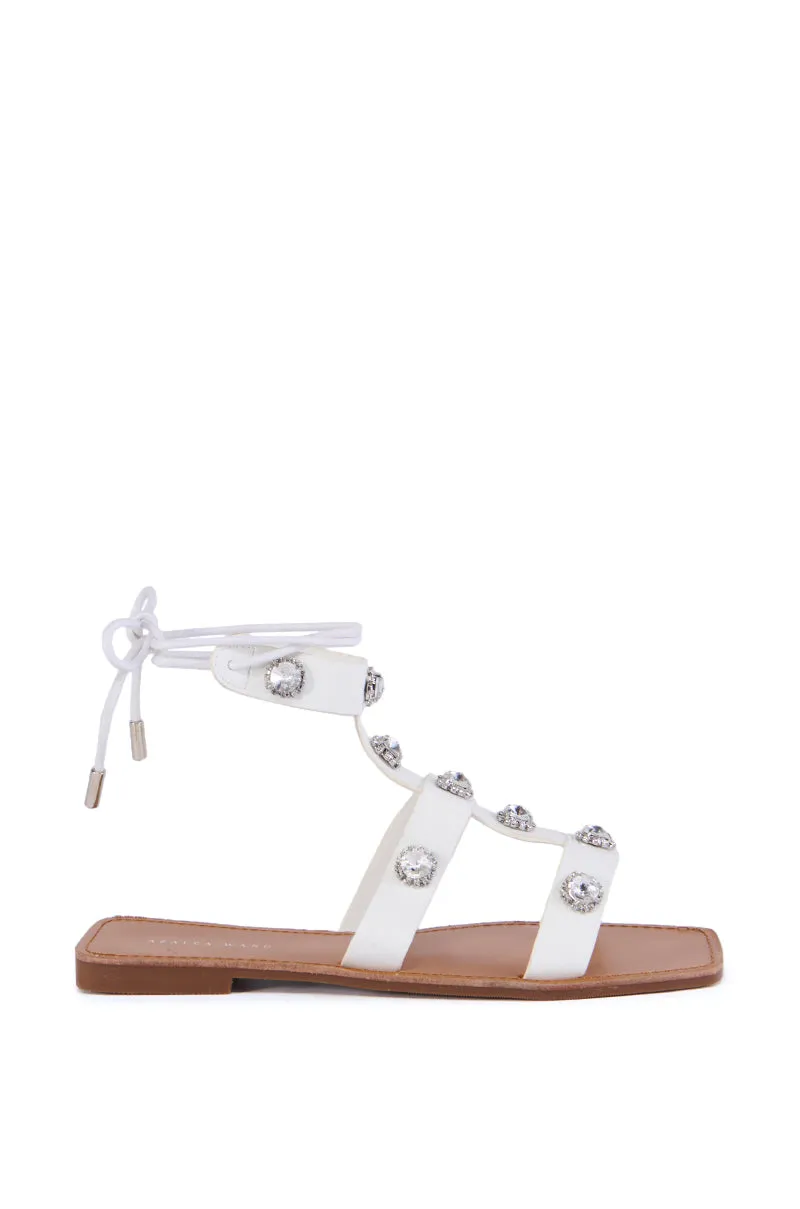 AZALEA WANG DIDIER WHITE EMBELLISHED SANDAL sold by AKIRA product image thumbnail 2